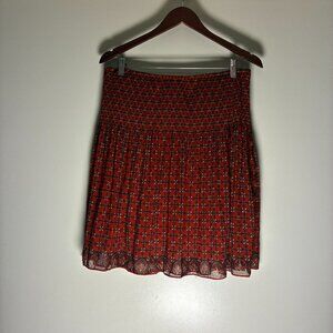 Max Studio Red Patterned Short Skirt